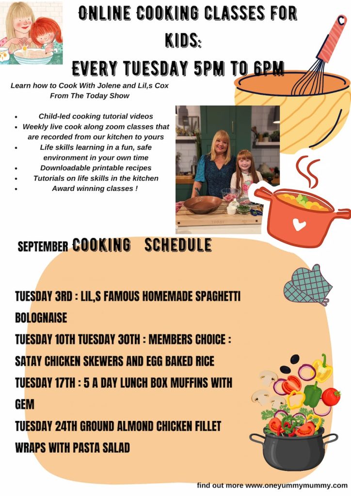 September Cooking Schedule