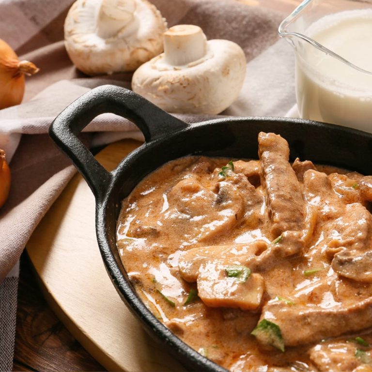 Beef Stroganoff and Garlic butter rice