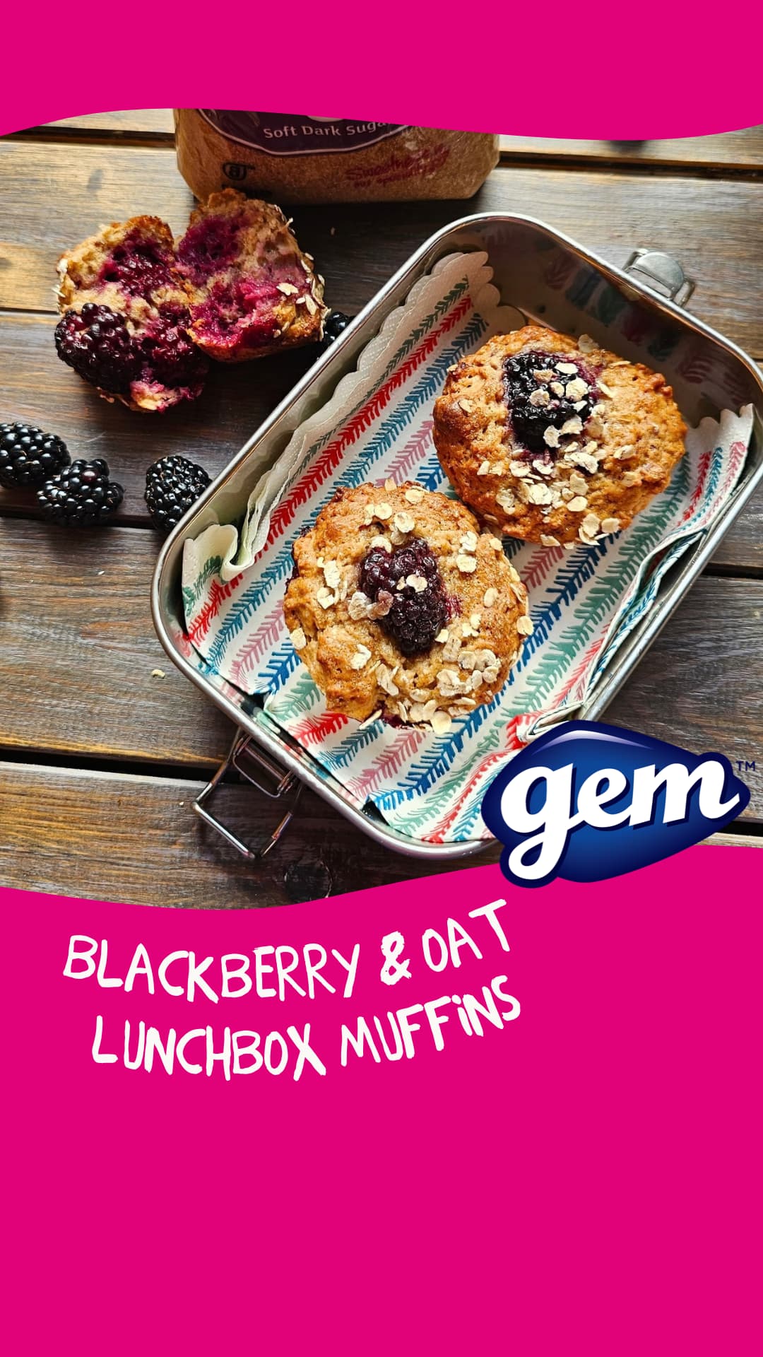 Blackberry & Oat Lunchbox Muffins
